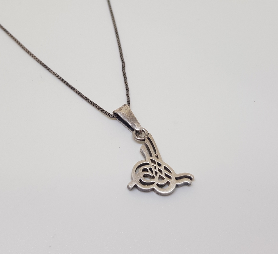 TUĞRA GÖRSELLİ GÜMÜŞ KOLYE UCU