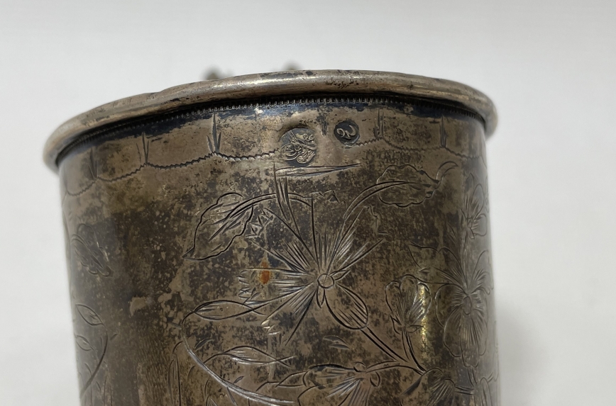 ÜZERİ KALEM İŞÇİLİKLİ ABDÜLHAMİD HAN TUĞRALI VE SAH DAMGALI BÜYÜK BOY SU BARDAĞI