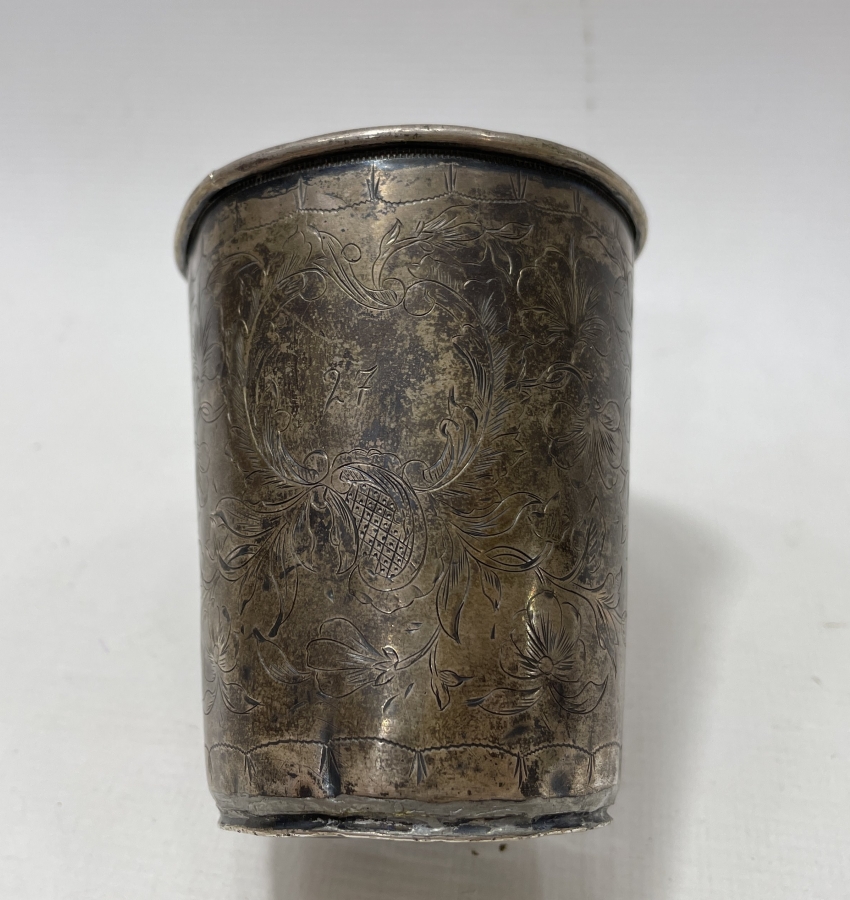 ÜZERİ KALEM İŞÇİLİKLİ ABDÜLHAMİD HAN TUĞRALI VE SAH DAMGALI BÜYÜK BOY SU BARDAĞI