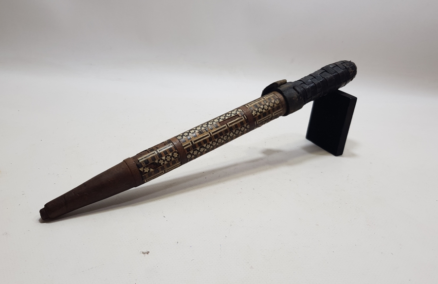 ÜZERİ MARKUTERİ İŞÇİLİKLİ OSMANLI DÖNEMİ GİZLİ ŞİŞLİ ÇOK NADİR KAMÇI SAPI