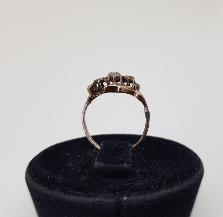 HİLALLİ GİRİT MODELİ ÇOK NADİR ELMAS TAŞLI OSMANLI ALTIN YÜZÜK