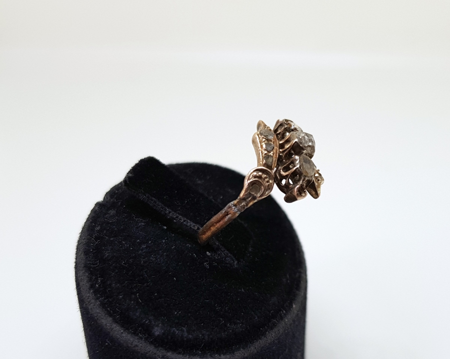 HİLALLİ GİRİT MODELİ ÇOK NADİR ELMAS TAŞLI OSMANLI ALTIN YÜZÜK