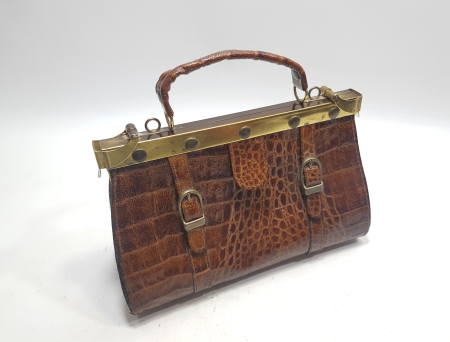 TİMSAH DERİSİNDEN MAMUL ANTİKA ÇANTA