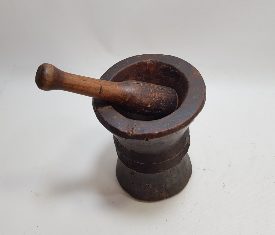 YEKPARE AĞAÇTAN EL OYMA İŞÇİLİKLİ OSMANLI DÖNEMİ ÇOK NADİR ŞİFACI DİBEĞİ - ECZACI DİBEĞİ