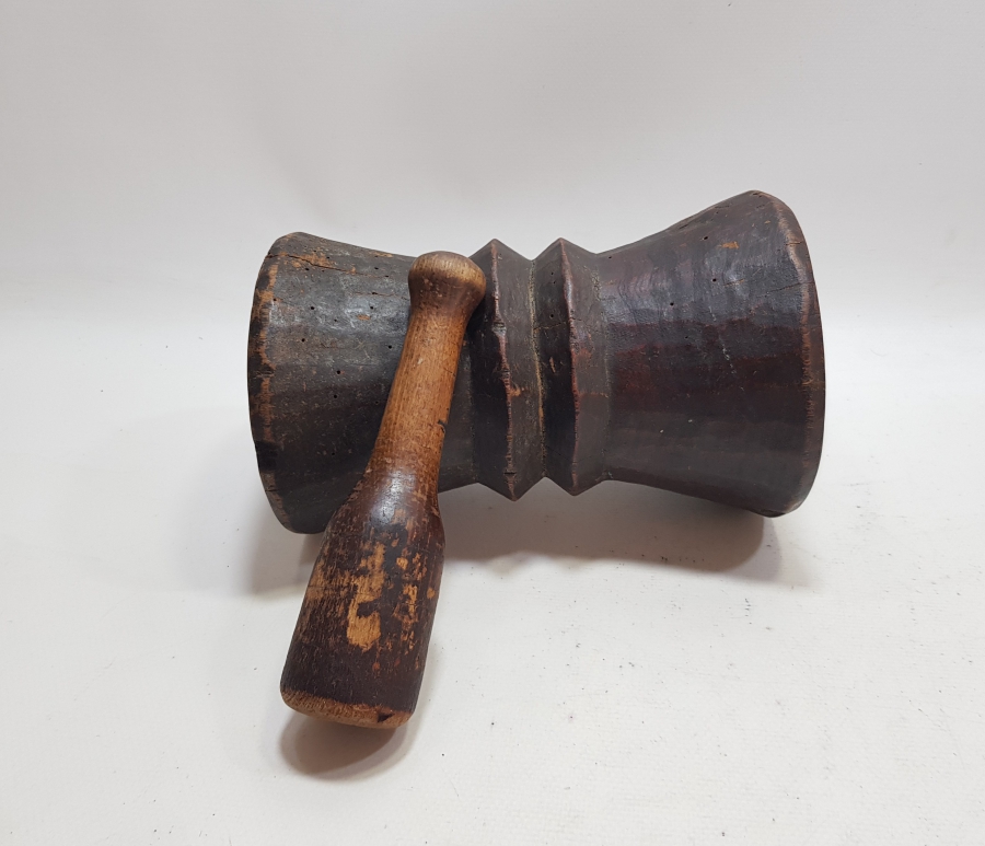 YEKPARE AĞAÇTAN EL OYMA İŞÇİLİKLİ OSMANLI DÖNEMİ ÇOK NADİR ŞİFACI DİBEĞİ - ECZACI DİBEĞİ