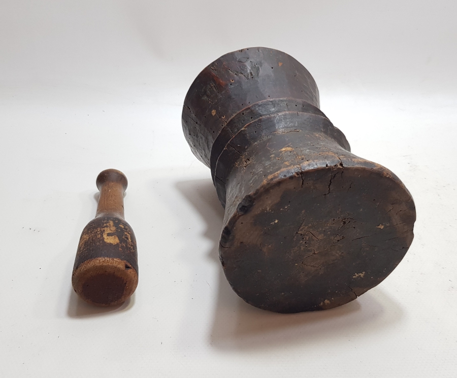 YEKPARE AĞAÇTAN EL OYMA İŞÇİLİKLİ OSMANLI DÖNEMİ ÇOK NADİR ŞİFACI DİBEĞİ - ECZACI DİBEĞİ