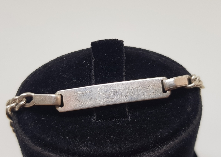 ŞEYMA YAZILI GÜMÜŞ BİLEKLİK