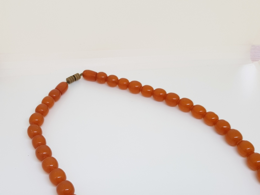 OSMANLI DÖNEMİ BÜYÜK HABBELİ SECCAR DAMLA KEHRİBAR GERDANLIK