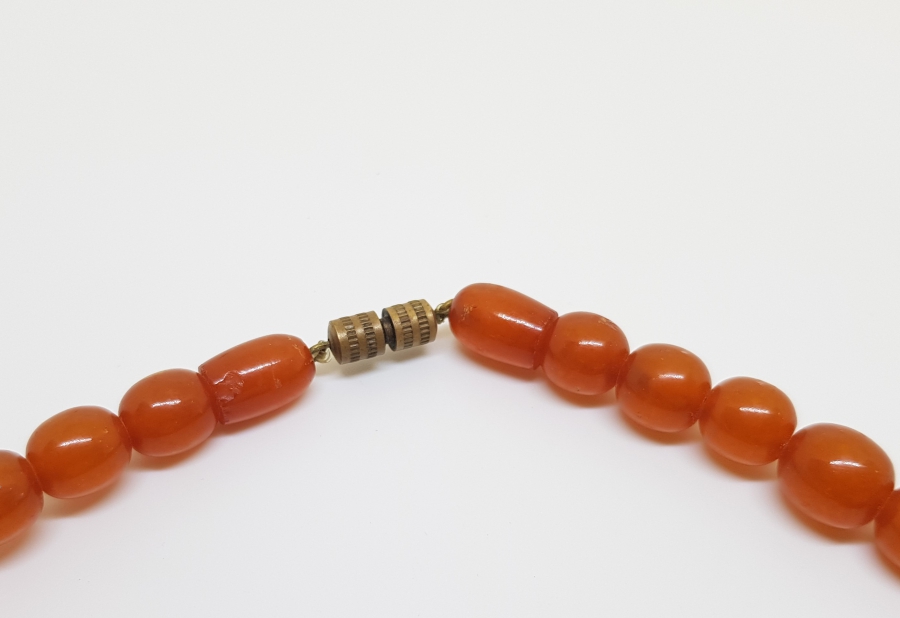 OSMANLI DÖNEMİ BÜYÜK HABBELİ SECCAR DAMLA KEHRİBAR GERDANLIK