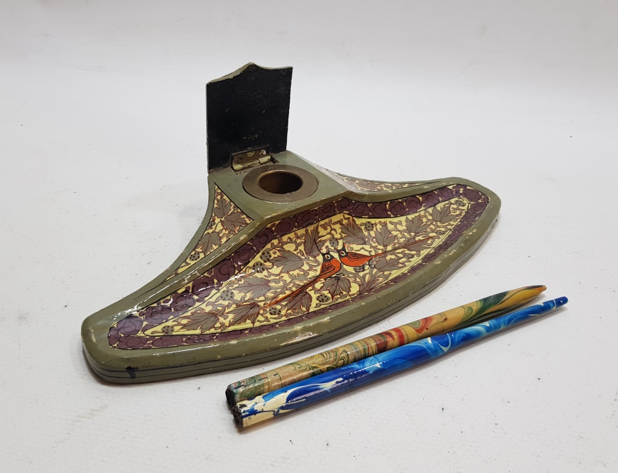 OSMANLI DÖNEMİ EL BOYAMA ÇOK NADİR PAPİER MACHE HOKKA