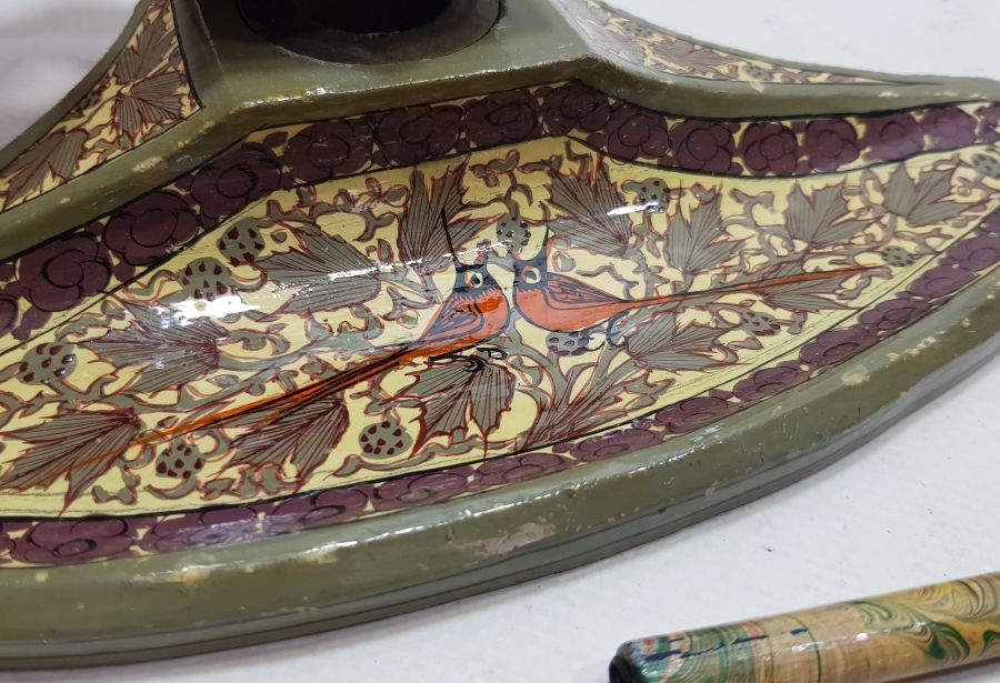 OSMANLI DÖNEMİ EL BOYAMA ÇOK NADİR PAPİER MACHE HOKKA