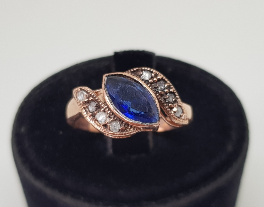 ELMAS VE SAFİR TAŞLI YANTİRİ MODEL YÜZÜK