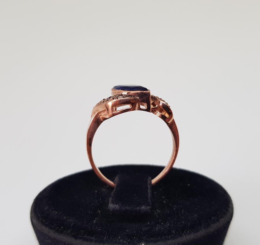 ELMAS VE SAFİR TAŞLI YANTİRİ MODEL YÜZÜK