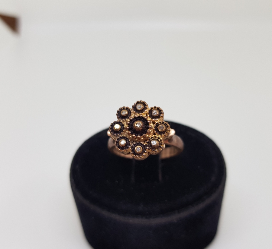 ELMAS TAŞLI PAPATYA MODEL YÜZÜK