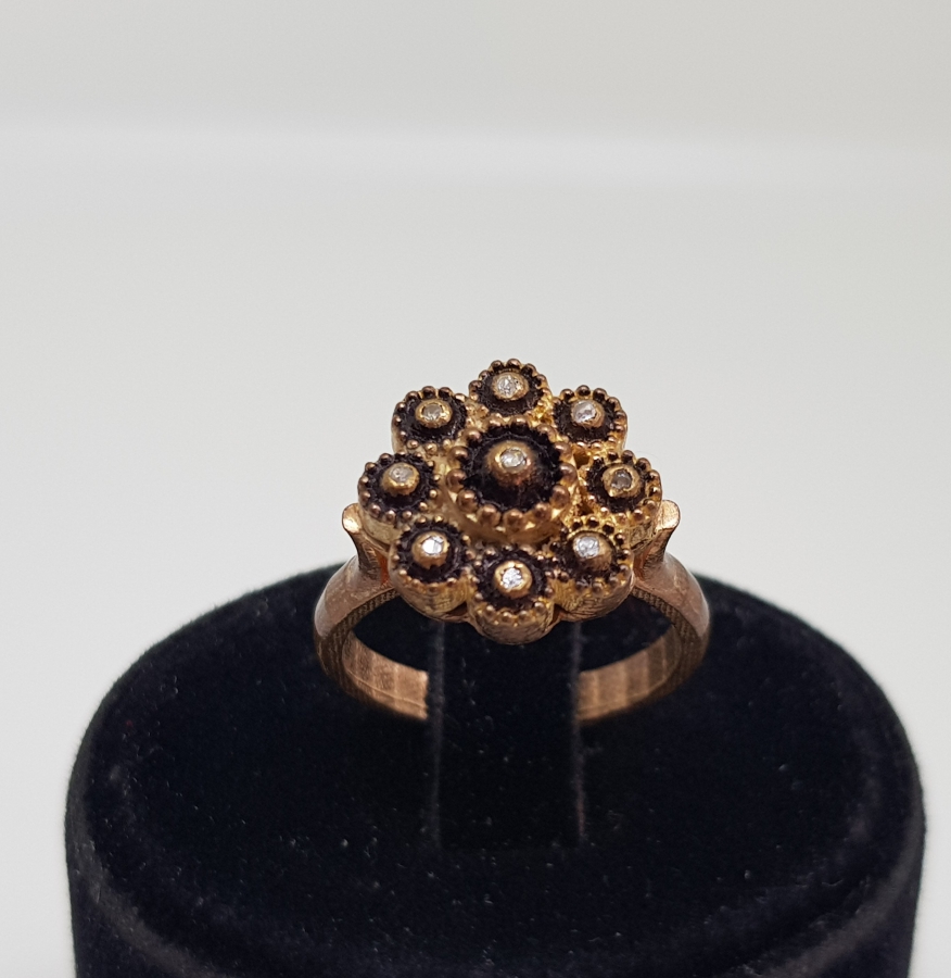 ELMAS TAŞLI PAPATYA MODEL YÜZÜK