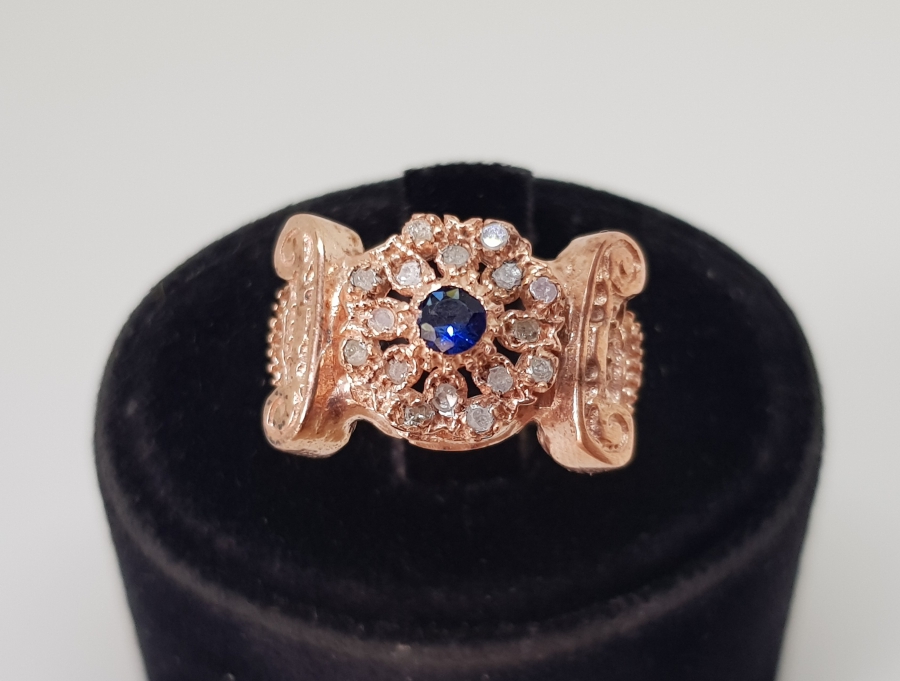 SİTRİN VE ELMAS TAŞLI KOÇBAŞI MODELİ YÜZÜK