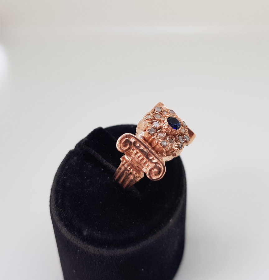 SİTRİN VE ELMAS TAŞLI KOÇBAŞI MODELİ YÜZÜK