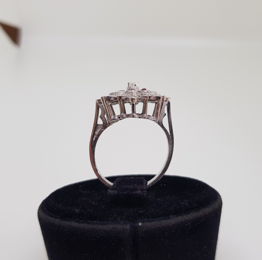 YAKUT VE PIRLANTA TAŞLI GÜNEŞ MODELİ YÜZÜK