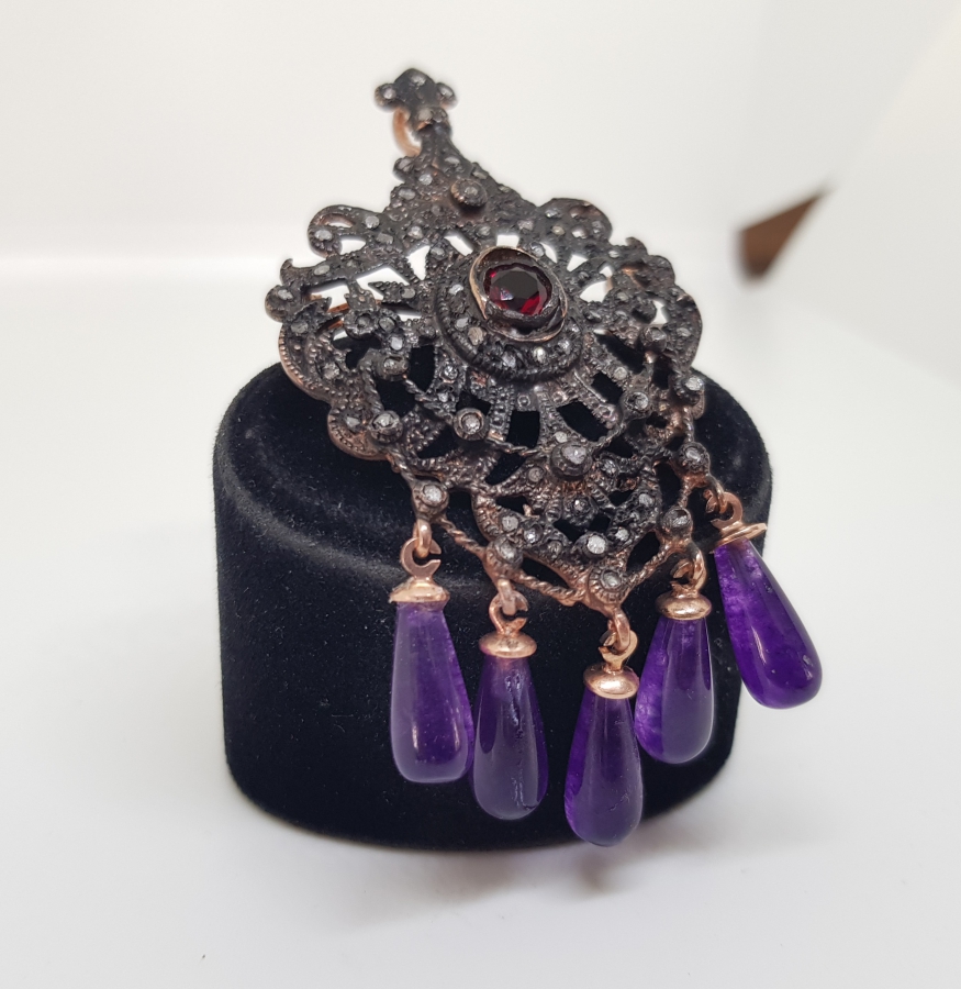 DUTLU MODEL YAKUT VE ELMAS TAŞLI BROŞ