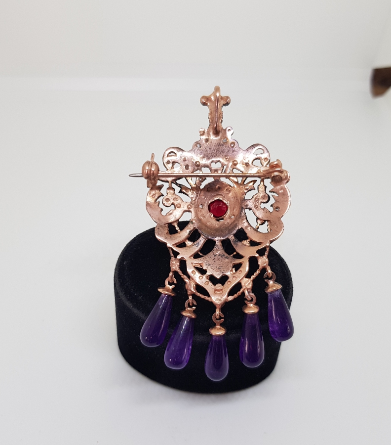 DUTLU MODEL YAKUT VE ELMAS TAŞLI BROŞ