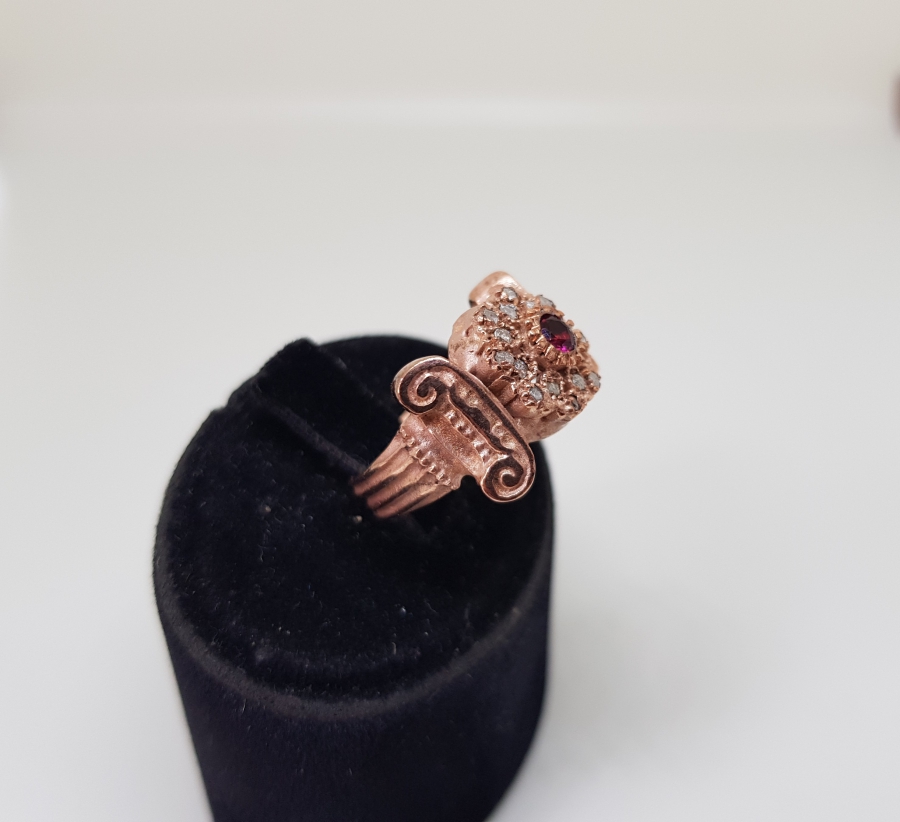 ELMAS VE YAKUT TAŞLI KOÇBAŞI MODELİ YÜZÜK