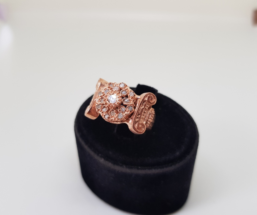 KOÇ BAŞI MODELİ ELMAS TAŞLI YÜZÜK