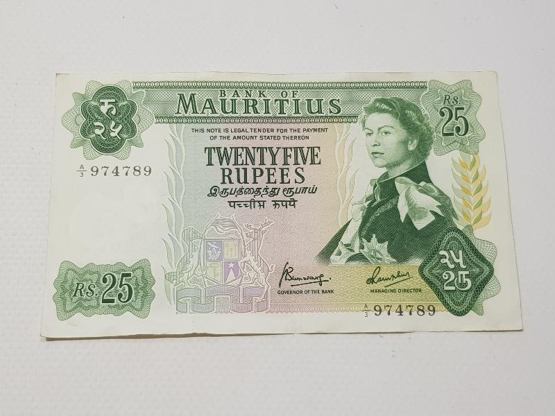 MAURITIUS 25 RUPEES ÇOK NADİR KAĞĞIT PARA