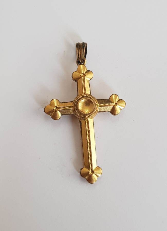 1900'LERDEN ALTIN KAPLAMA HAÇ KOLYE UCU