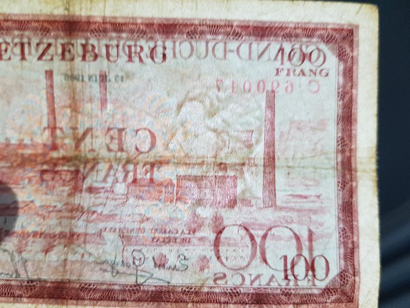 1956 LÜKSEMBURG 100 FRANK KAĞIT PARA - NADİR