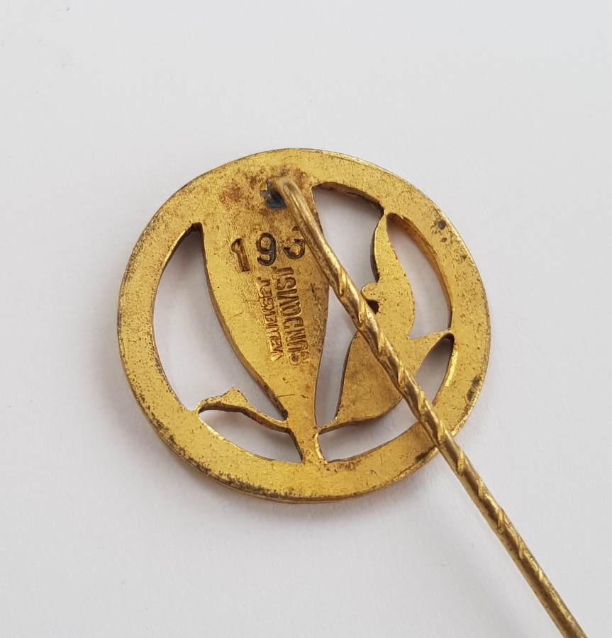 ANTİKA LALE FORMLU ALTIN KAPLAMA BROŞ