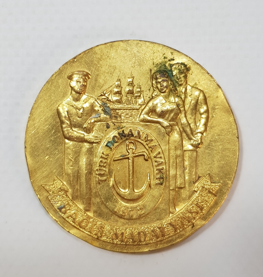 1972 TÜRK DONANMA VAKFI ALTIN KAPLAMA MADALYA