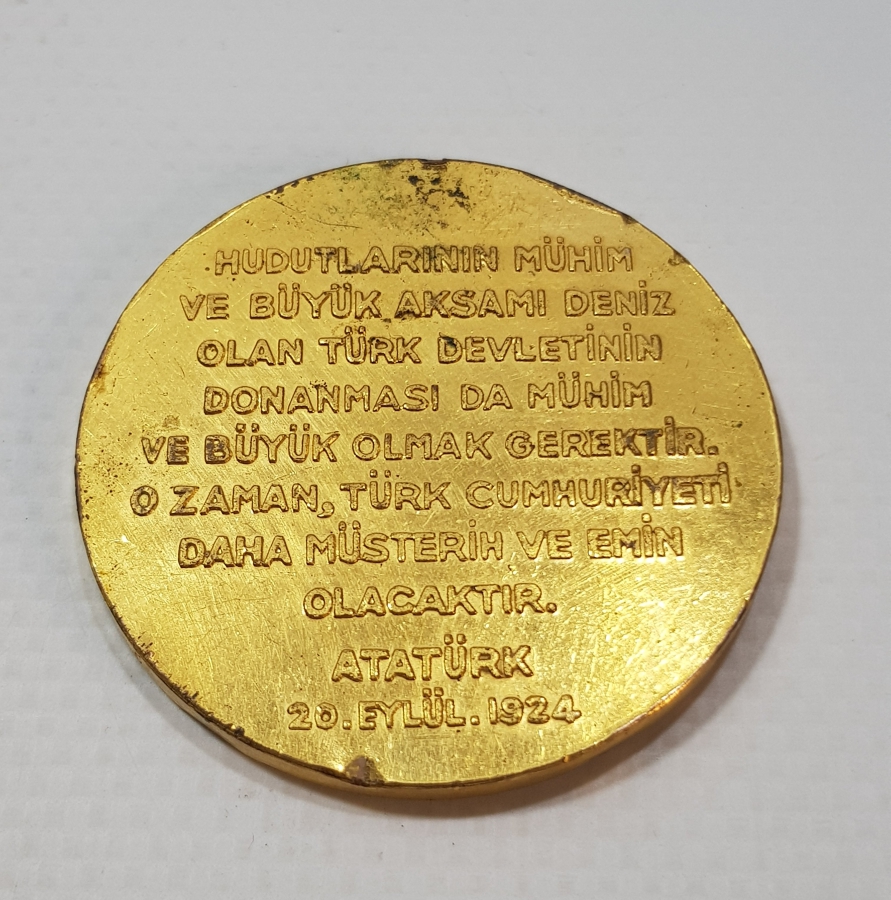 1972 TÜRK DONANMA VAKFI ALTIN KAPLAMA MADALYA