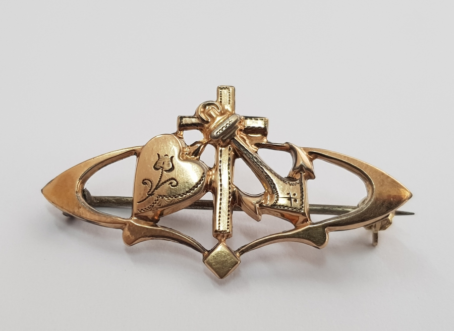 OSMANLI DÖNEMİ LEVANTEN İŞİ ÇOK NADİR ALTIN KAPLAMA BROŞ