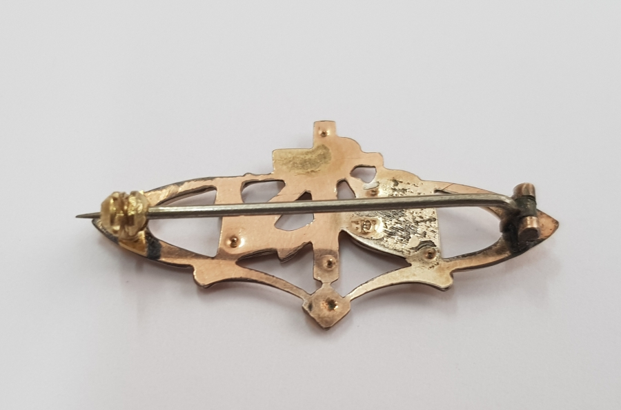 OSMANLI DÖNEMİ LEVANTEN İŞİ ÇOK NADİR ALTIN KAPLAMA BROŞ