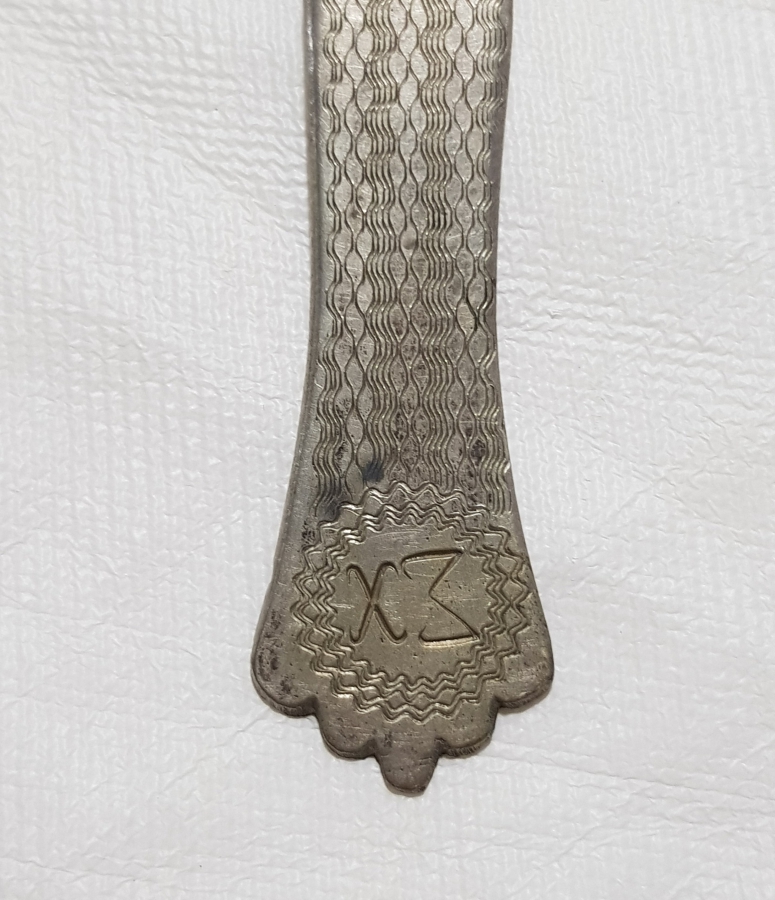 OSMANLI DÖNEMİ İZMİR İŞİ RUMCA YAZILI GÜMÜŞ TATLI KAŞIĞI