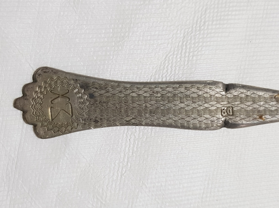 OSMANLI DÖNEMİ İZMİR İŞİ RUMCA YAZILI GÜMÜŞ TATLI KAŞIĞI