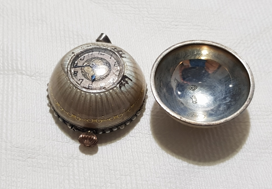 ANTİKA MİNELİ GÜMÜŞ TOP SAAT