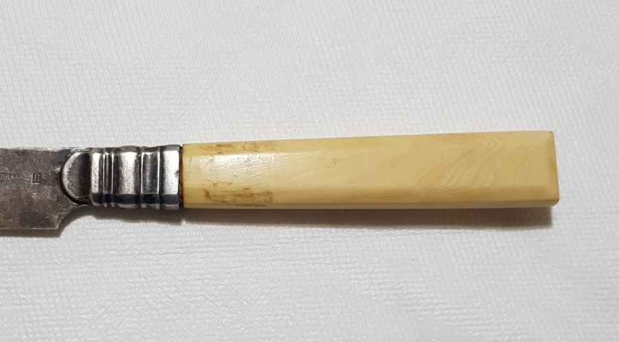 ANTİKA FİL DİŞİ SAPLI GÜMÜŞ MEYVE BIÇAĞI