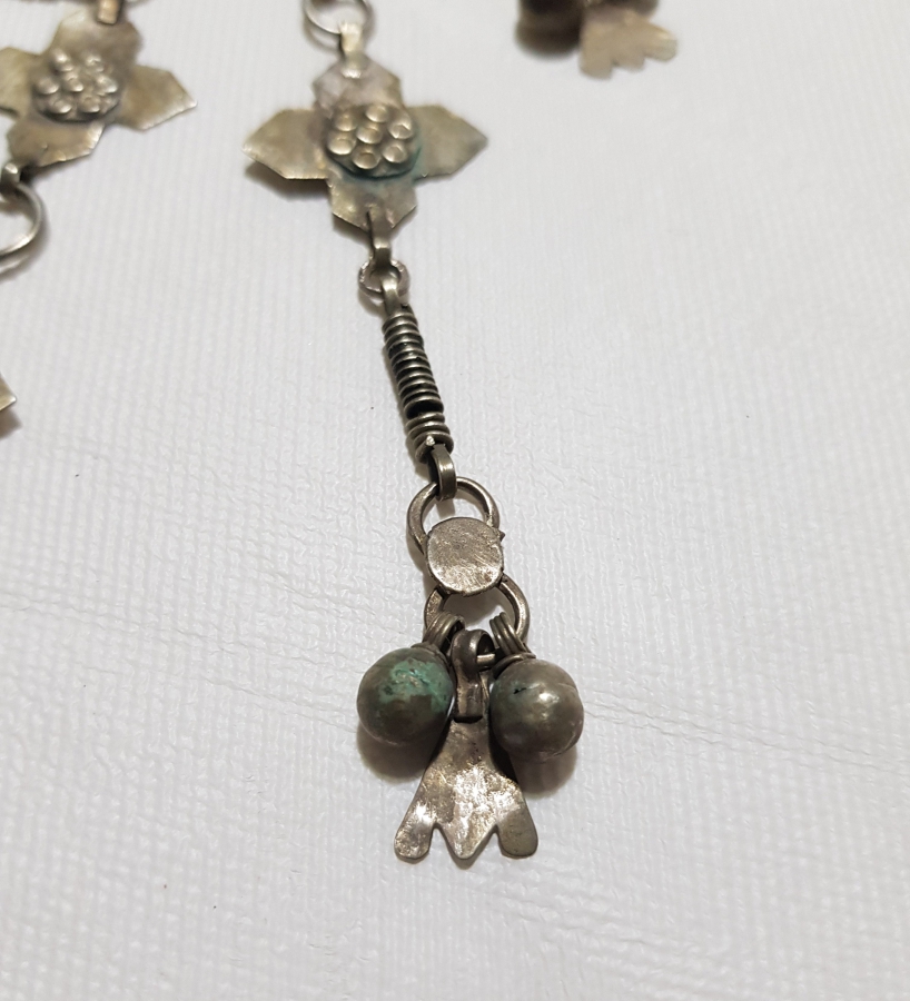 OSMANLI DÖNEMİ ERMENİ İŞİ HAÇ FORMLU NADİR GÜMÜŞ GERDANLIK