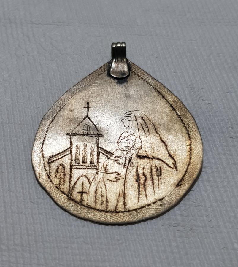 OSMANLI DÖNEMİ 1867 TARİHLİ ERMENİCE YAZILI HIRİSTİYAN KOLYE UCU