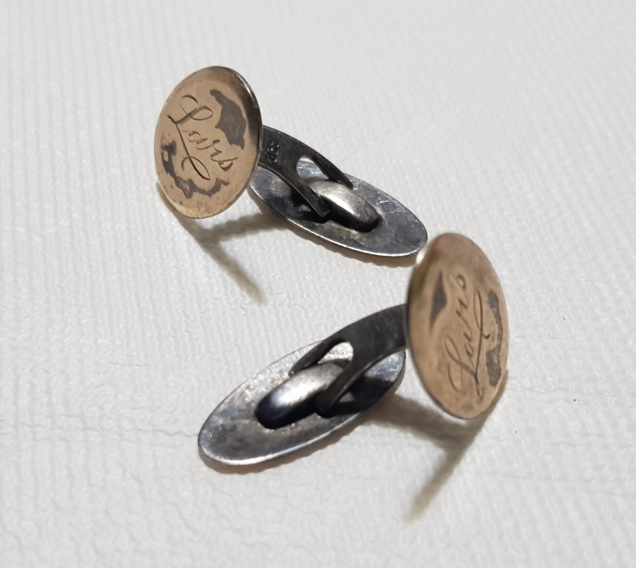 OSMANLI DÖNEMİ GÜMÜŞ ÜZERİ ALTIN KAPLAMA KOL DÜĞMELERİ