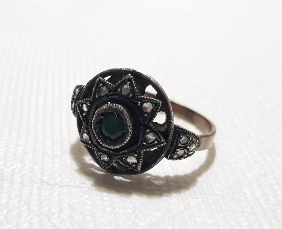 OSMANLI DÖNEMİ ZÜMRÜT TAŞLI ELMAS YÜZÜK