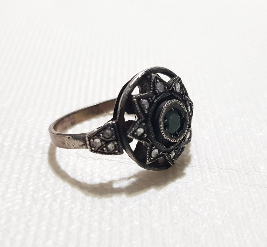 OSMANLI DÖNEMİ ZÜMRÜT TAŞLI ELMAS YÜZÜK