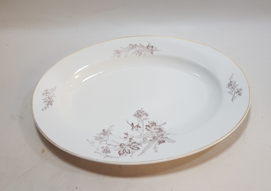 OSMANLI DÖNEMİ H. N. NICOTIAN & C. CONSTANTINOPEL DAMGALI ÇOK NADİR DEV BOY PORSELEN SALATA TABAĞI