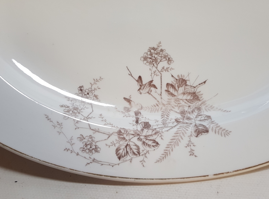 OSMANLI DÖNEMİ H. N. NICOTIAN & C. CONSTANTINOPEL DAMGALI ÇOK NADİR DEV BOY PORSELEN SALATA TABAĞI