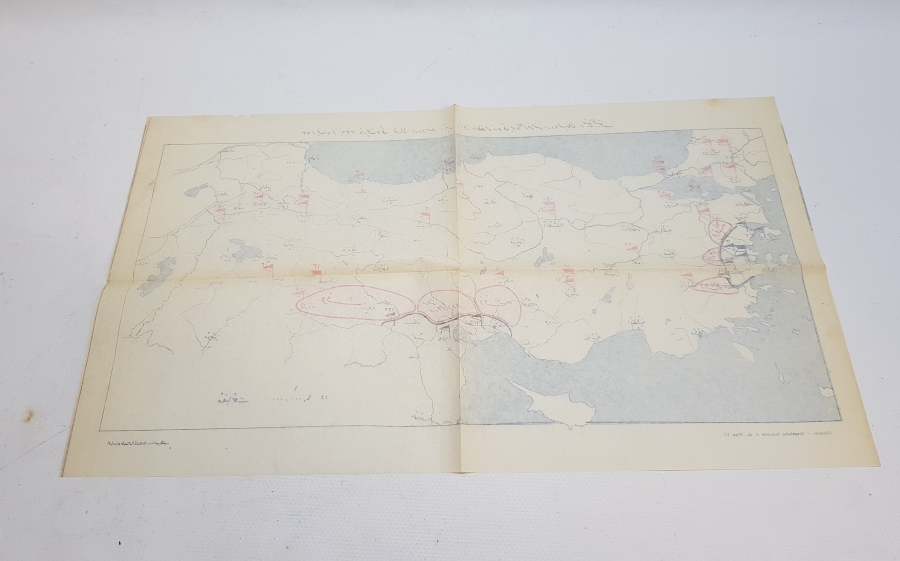 KURTULUŞ SAVAŞI DÖNEMİ OSMANLICA HARİTA KROKİ