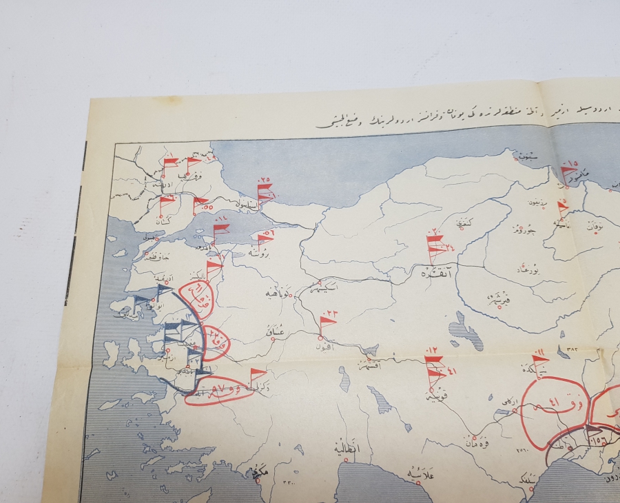 KURTULUŞ SAVAŞI DÖNEMİ OSMANLICA HARİTA KROKİ