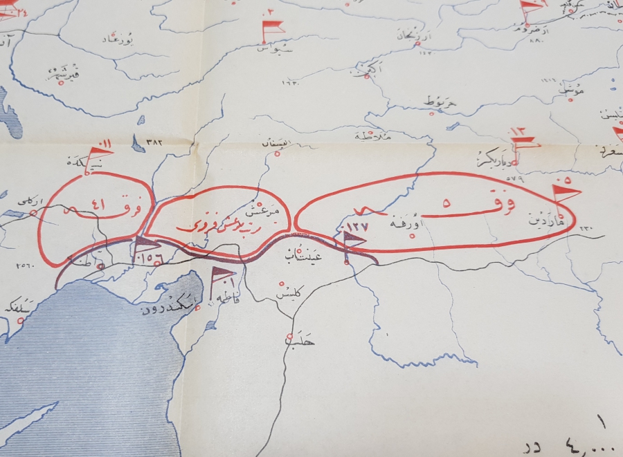 KURTULUŞ SAVAŞI DÖNEMİ OSMANLICA HARİTA KROKİ