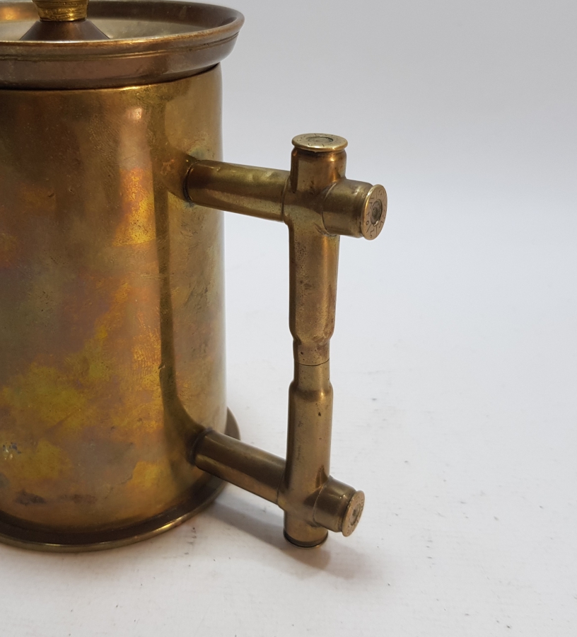 1. DÜNYA SAVAŞI MERMİLERDEN YAPILMIŞ ÇOK NADİR EL YAPIMI SİGARALIK, ÇAKMAK VE KÜL TABLASI