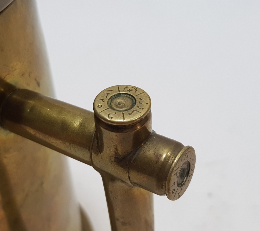 1. DÜNYA SAVAŞI MERMİLERDEN YAPILMIŞ ÇOK NADİR EL YAPIMI SİGARALIK, ÇAKMAK VE KÜL TABLASI